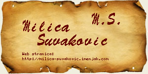 Milica Šuvaković vizit kartica